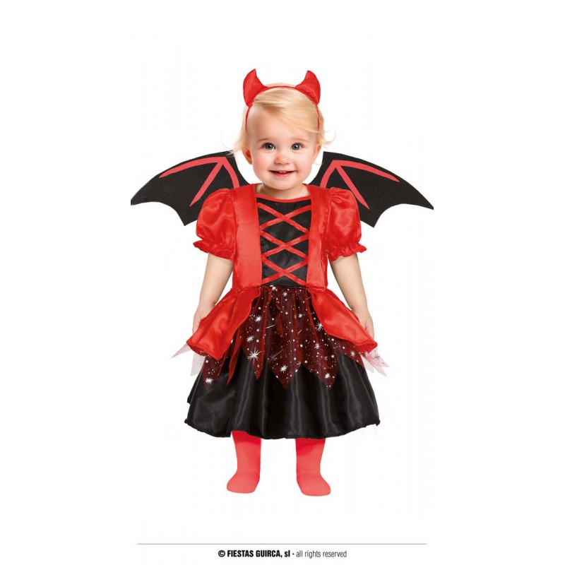COSTUME DIAVOLO BIMBA CON ALI 18-24 MESI