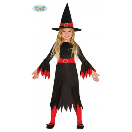 COSTUME STREGA MANICA LARGA ROSSA 5-6 ANNI