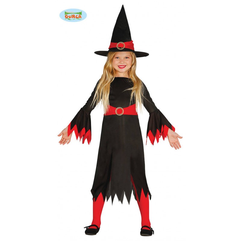COSTUME STREGA ROSSA MANICA LARGA 7-9 ANNI