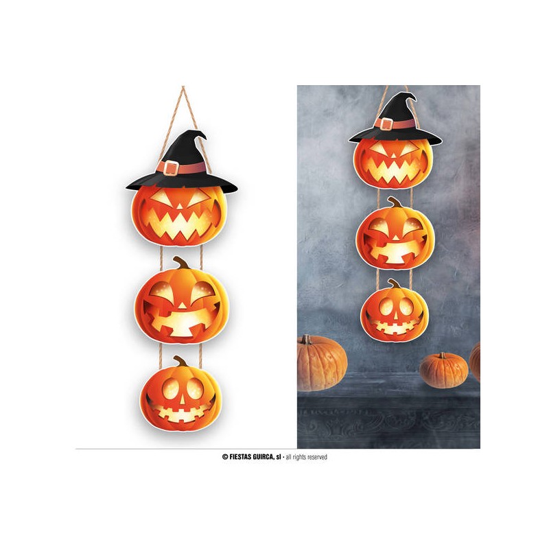 SEGNO 3 ZUCCHE STREGA 64cm LEGNO