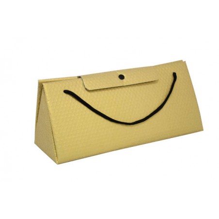 BORSA PLURIBOL TRIANGOLARE 32x13x16cm GLITTER ORO