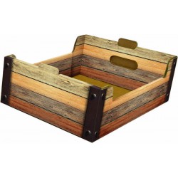 CASSETTINA CARTONE FINTO LEGNO 35,5x24x12,5cm ROVERE