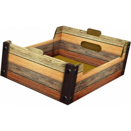 CASSETTINA CARTONE FINTO LEGNO 35,5x24x12,5cm ROVERE