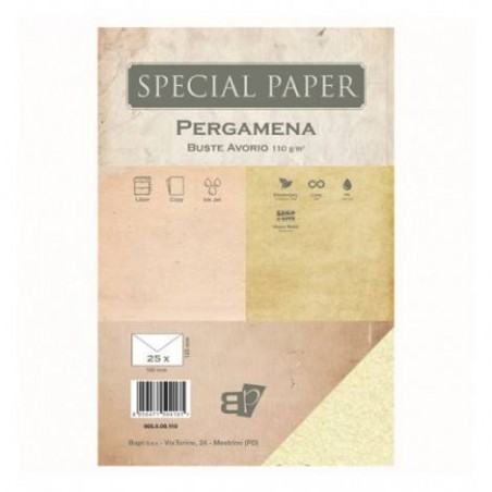 BUSTE 12x18 PERGAMENA AVORIO gr.110 25pz