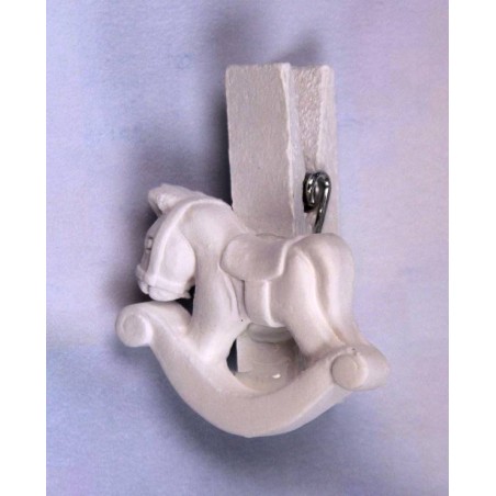 CAVALLO DONDOLO GESSO CLIP LEGNO 8pz