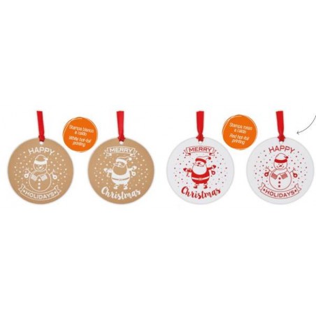 SEGNAPACCO FUSTELLATO C/FILO NATALAZIO TONDO 7,9cm ASS.TI 100pz