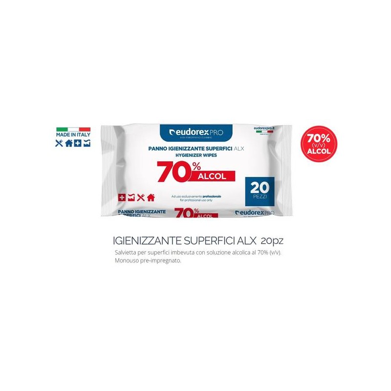 SALVIETTINE IGIENIZZANTI DDX SUPERFICI 19x22cm 20pz