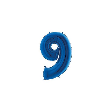 PALLONE NUMERO 9 MYLAR 102cm 40 BLU
