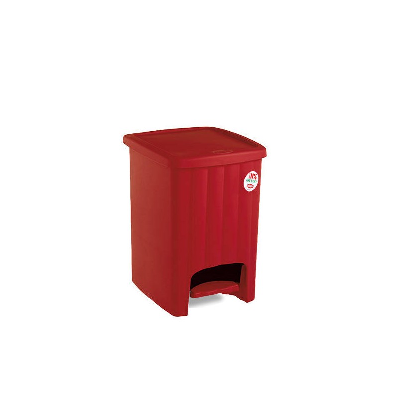 PATTUMIERA MARGHERITA C/PEDALE 20lt ROSSO 30x26x38,5cm