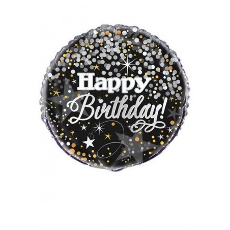 PALLONE MYLAR HAPPY BIRTHDAY GLITTERING 45cm