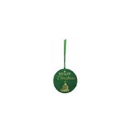 TAG CON ALBERO IN VELLUTO ø7cm VERDE 6pz