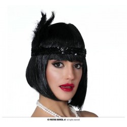 DIADEMA CHARLESTON NERO C/PIUMA