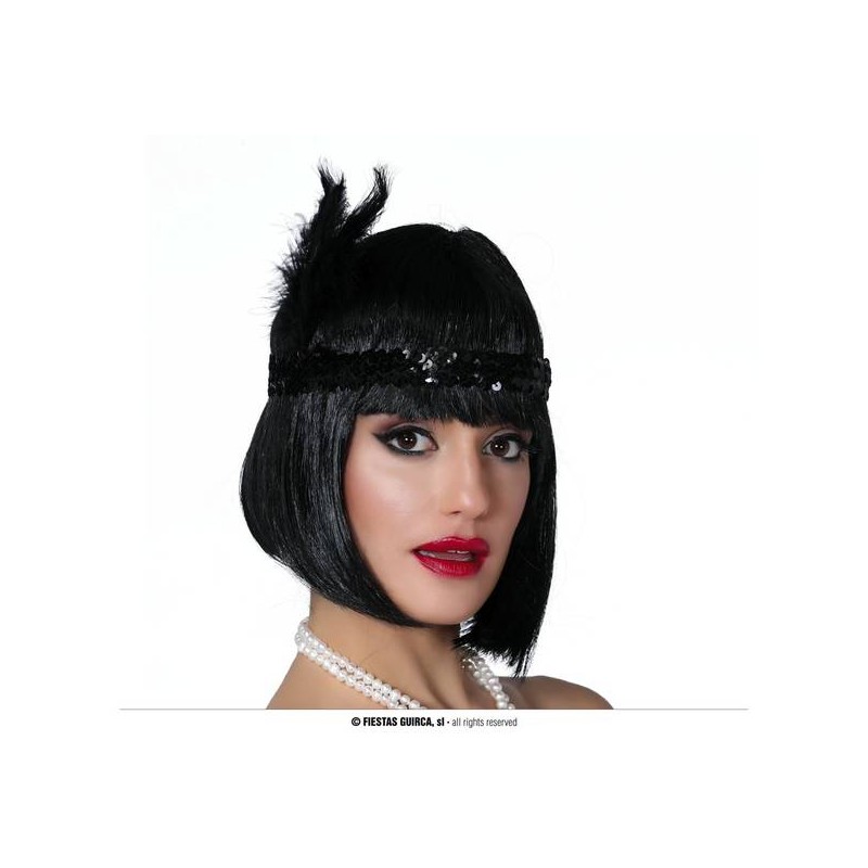 DIADEMA CHARLESTON NERO C/PIUMA