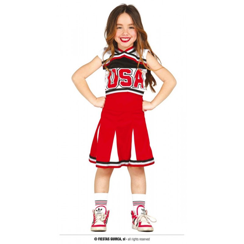 COSTUME CHEERLEADER BIMBA 5 - 6 ANNI