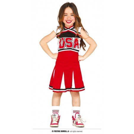 COSTUME CHEERLEADER BIMBA 5 - 6 ANNI