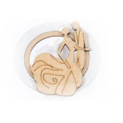 APPLICAZIONE MAGNETE LEGNO SPOSI 4cm 12pz