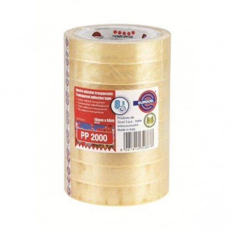 NASTRO ADESIVO mm19x66mt TRASPARENTE 8PZ