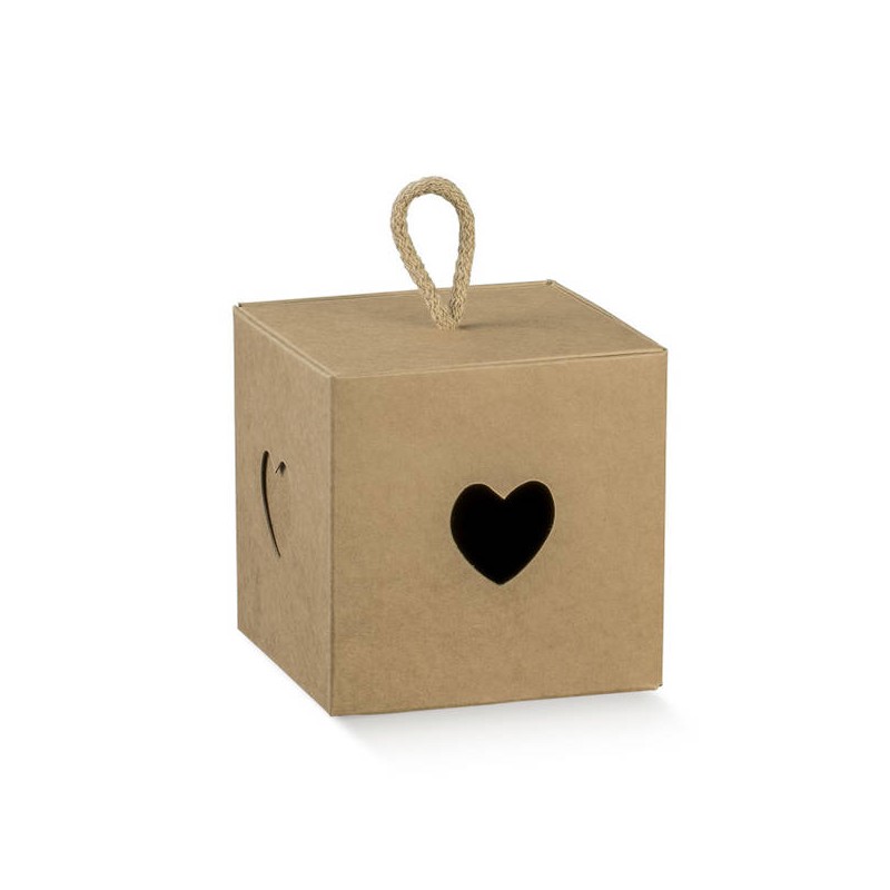 SCATOLA IN C/CORDINO AVANA 8x8x8cm 10pz