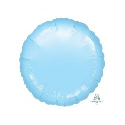 PALLONE MYLAR TONDO 45cm AZZURRO PASTELLO PERLATO