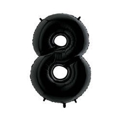 PALLONE NUMERO 8 MYLAR 102cm 40 NERO