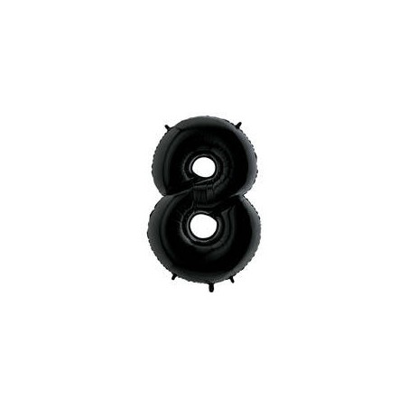 PALLONE NUMERO 8 MYLAR 102cm 40 NERO