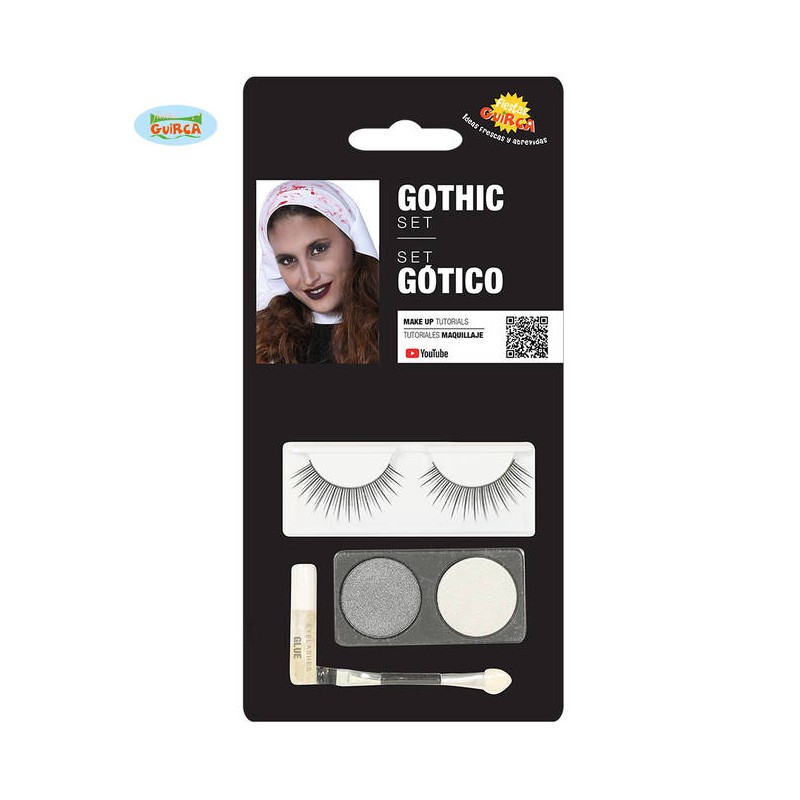 SET CIGLIA E TRUCCO ARGENTO/BIANCO