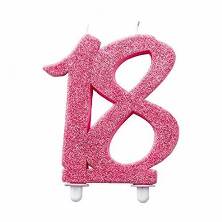 CANDELINA 18 FUCSIA GLITTER 12cm