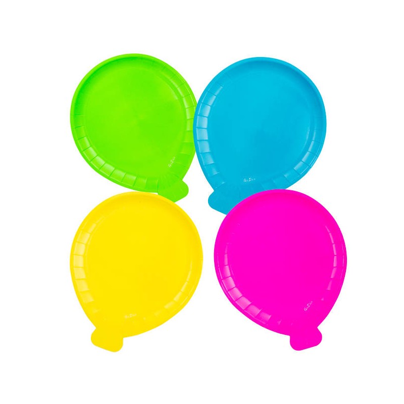 PIATTI BALLOON FLUO 20x24cm 8pz