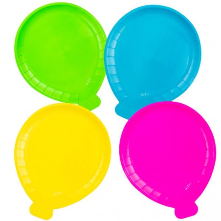 PIATTI BALLOON FLUO 20x24cm 8pz