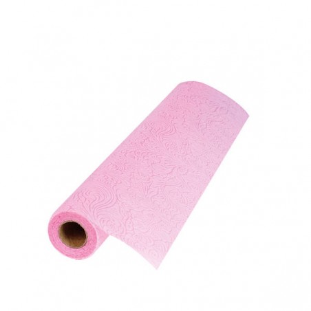 RUNNER TNT STAMPATO A RILIEVO FLORAL 40x5mt ROSA