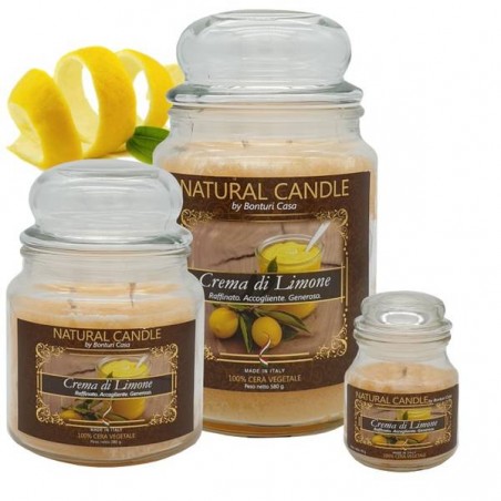 NATURE CANDLE 380gr GIARA 100% CERA VEGETALE CREMA LIMONE