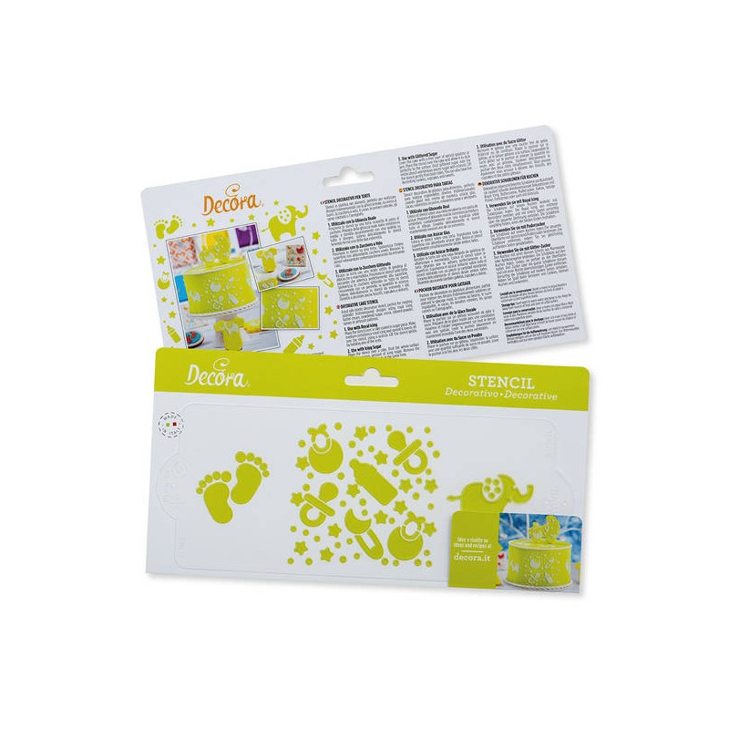 STENCIL BABY NASCITA 10x25cm