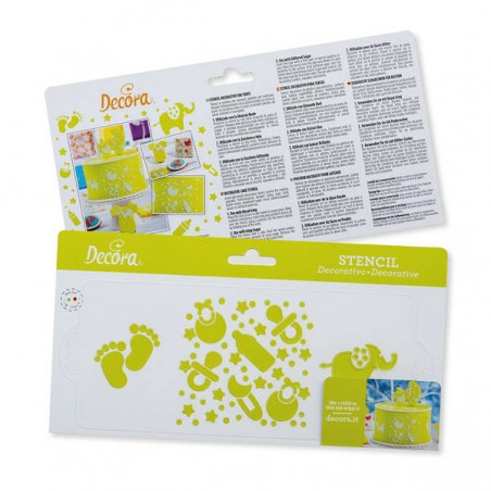 STENCIL BABY NASCITA 10x25cm