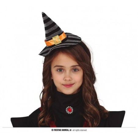 CERCHIETTO CAPPELLINO STREGA NERO/ARGENTO