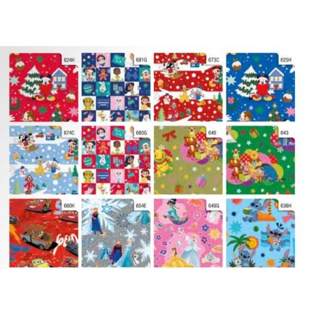 CARTA REGALO ROTOLO DISNEY NATALE 0,7x2mt