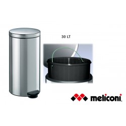 PATTUMIERA ACCIAIO INOX 30lt C/PED MELICONI