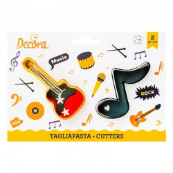 TAGLIAPASTA NOTA MUSICALE E CHITARRA PLASTICA SET 2pz