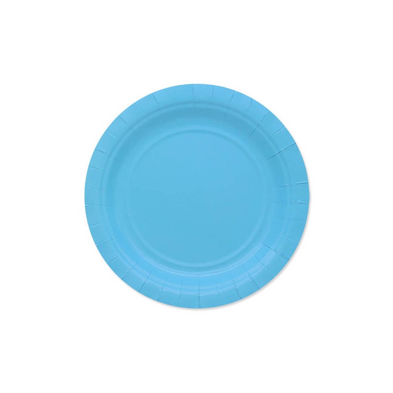 PIATTI DESSERT ECOLOR BIODEGRADABILI 18cm CELESTE 25pz