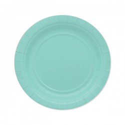 PIATTI DESSERT ECOLOR BIODEGRADABILI 18cm ACQUA MARINA 25pz