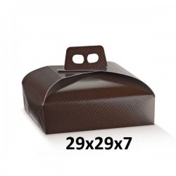 SCATOLA PORTA TORTA 29x29x7cm SPOT MARRONE