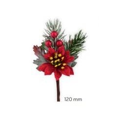 PICKS STELLA NATALE ROSSA C/BACCHE 12CM  12 pezzi