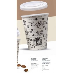 COPERCHI BICCHIERI IN CARTA 12oz 355ml FANTASIA CAFFè 50pz