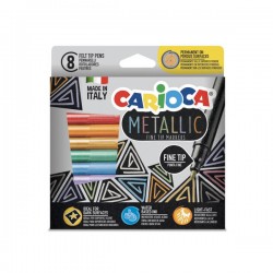 CARIOCA METALLIC PENNARELLI PUNTA FINE 8pz