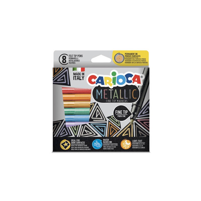 CARIOCA METALLIC PENNARELLI PUNTA FINE 8pz