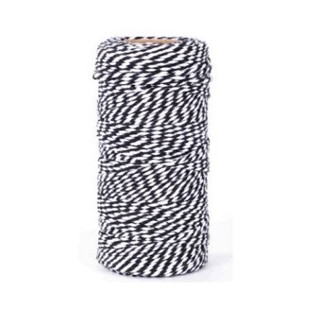 CORDINO BICOLORE COTONE mm1x100mt BIANCO-NERO