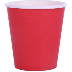 BICCHIERI 200cc CARTA BIODEGRADABILI ROSSO 25pz