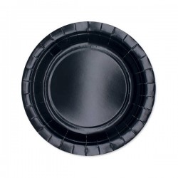 PIATTI DESSERT ECOLOR BIODEGRADABILI 18cm NERO 25pz
