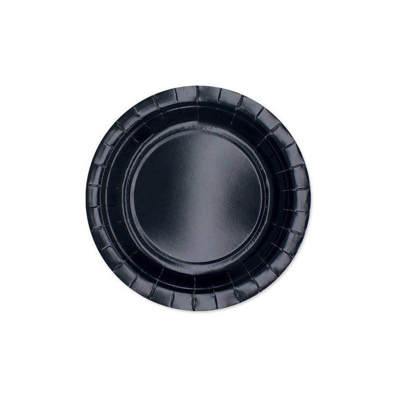 PIATTI DESSERT ECOLOR BIODEGRADABILI 18cm NERO 25pz