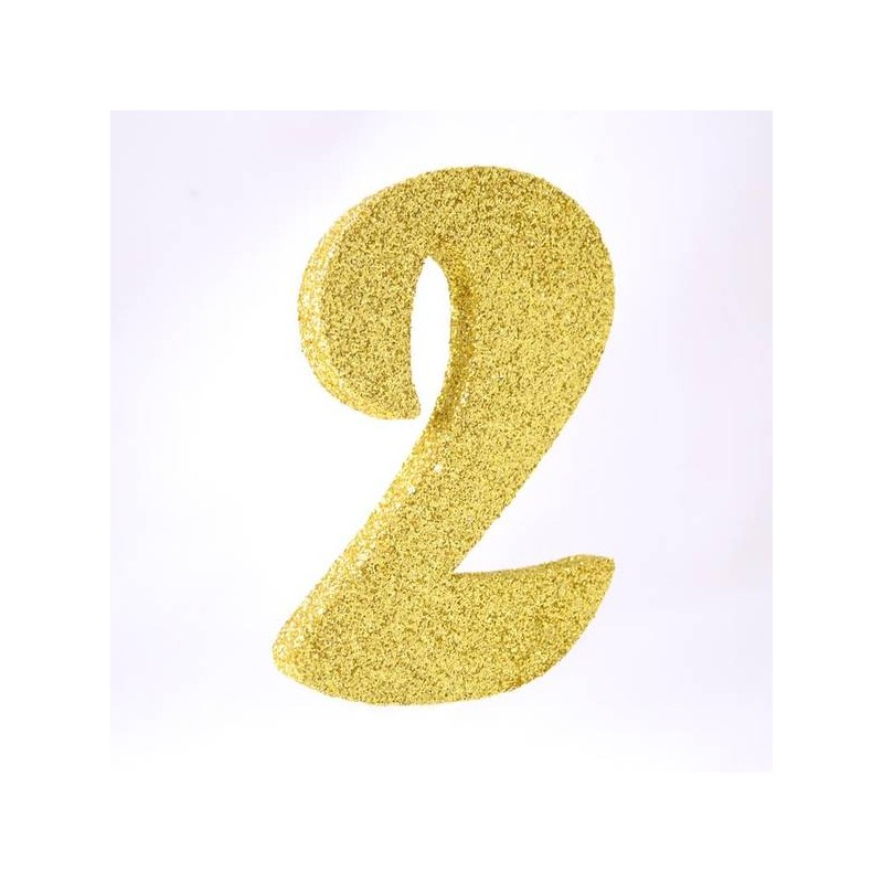 NUMERO POLISTIROLO GLITTER mm120x90 2 ORO