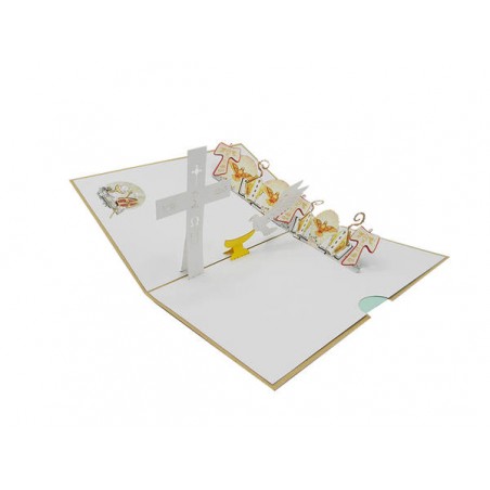 BIGLIETTO AUGURI ORIGAMI SURP.CRESIMA